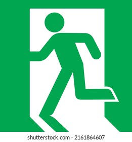 Emergency exit sign icon vector