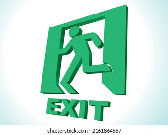 Emergency Exit Sign Icon Vector