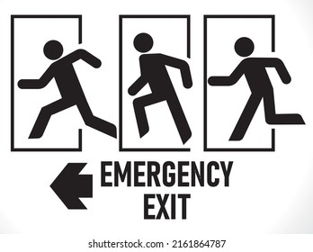 Emergency exit sign icon vector