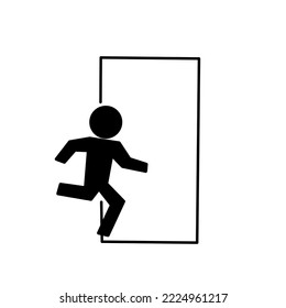 Emergency exit sign icon vector illustration