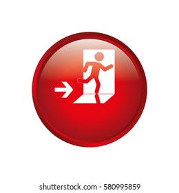 Emergency exit sign icon vector illustration graphic design