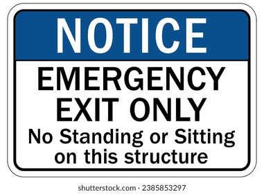 Emergency exit sign and labels