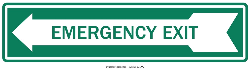 Emergency exit sign and labels