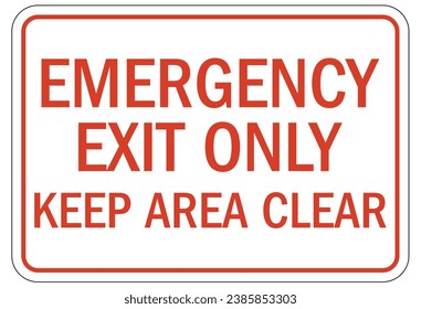 Emergency exit sign and labels