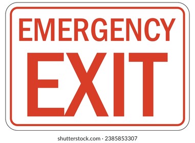 Emergency exit sign and labels