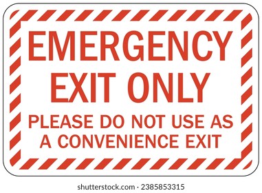 Emergency exit sign and labels