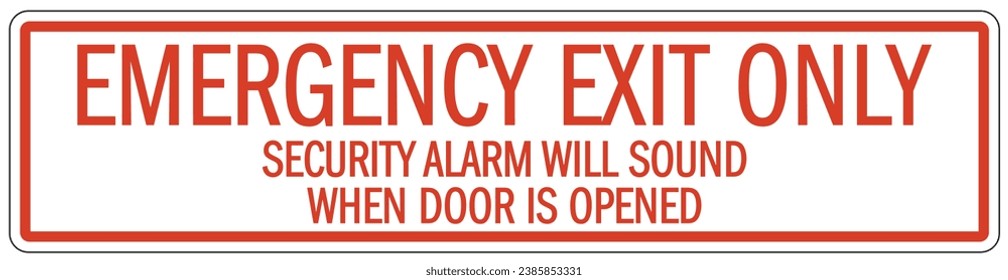 Emergency exit sign and labels