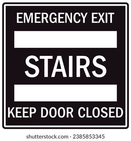 Emergency exit sign and labels