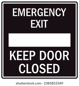 Emergency exit sign and labels