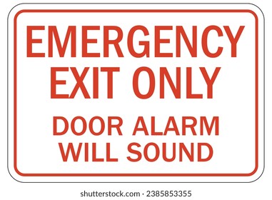 Emergency exit sign and labels