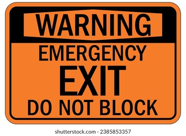 Emergency exit sign and labels