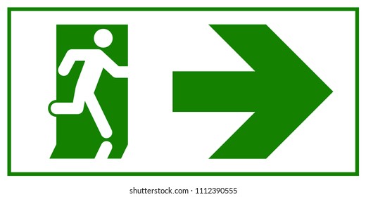 Emergency Exit Sign Man Running Out Stock Vector (Royalty Free ...