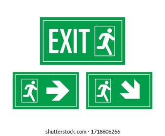 Emergency exit sign. Protection symbol. Fire icon. Vector stock illustration.