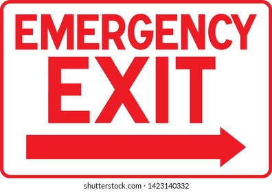 Emergency exit sign - red isolated 