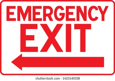 Emergency exit sign - red isolated 
