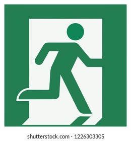 emergency exit sign right - emergeny exit vector illustration 