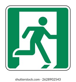 Emergency Exit Sign – Right-Hand Direction – Safe Condition – High Quality Vectorial Graphic