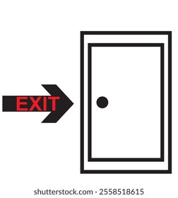 Emergency exit sign, running man icon to door, warning sign plate, warning sign danger icon green color . 333