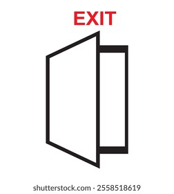 Emergency exit sign, running man icon to door, warning sign plate, warning sign danger icon green color . 333