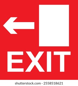 Emergency exit sign, running man icon to door, warning sign plate, warning sign danger icon green color . 333