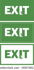 Emergency exit sign set. Exıt go to door.
