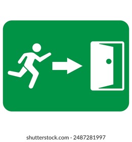Emergency Exit Sign Set Icon Vector Illustration