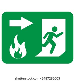 Emergency Exit Sign Set Icon Vector Illustration