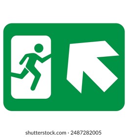 Emergency Exit Sign Set Icon Vector Illustration