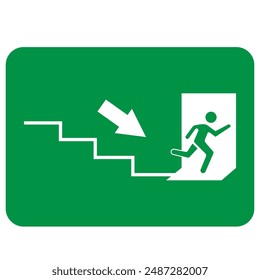 Emergency Exit Sign Set Icon Vector Illustration
