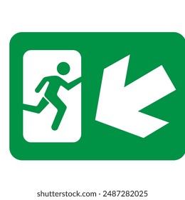 Vektorillustration des Symbols für das Notfallausgangsschild