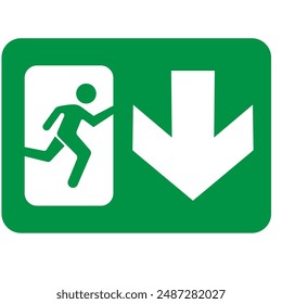 Emergency Exit Sign Set Icon Vector Illustration