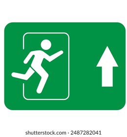 Emergency Exit Sign Set Icon Vector Illustration