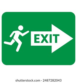 Emergency Exit Sign Set Icon Vector Illustration