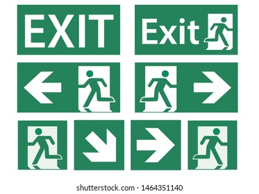 emergency exit sign set - vector signs