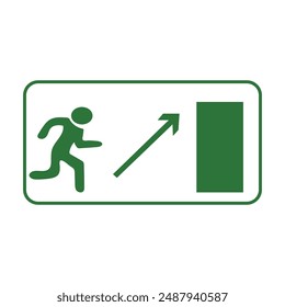 Emergency Exit Sign Set Vector Illustration
