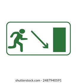 Emergency Exit Sign Set Vector Illustration