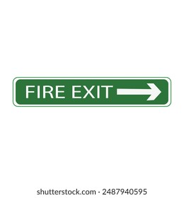 Emergency Exit Sign Set Vector Illustration