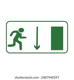 Emergency Exit Sign Set Vector Illustration