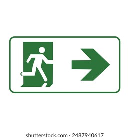 Emergency Exit Sign Set Vector Illustration