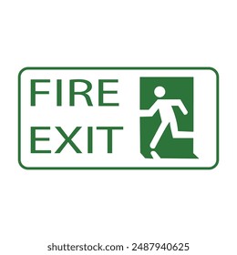 Emergency Exit Sign Set Vector Illustration
