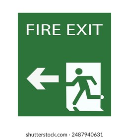 Emergency Exit Sign Set Vector Illustration