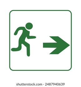 Emergency Exit Sign Set Vector Illustration