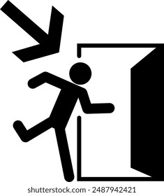 Emergency Exit Sign Set Vector Illustration
