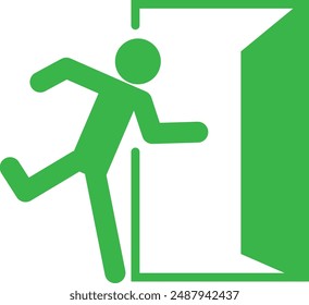 Emergency Exit Sign Set Vector Illustration