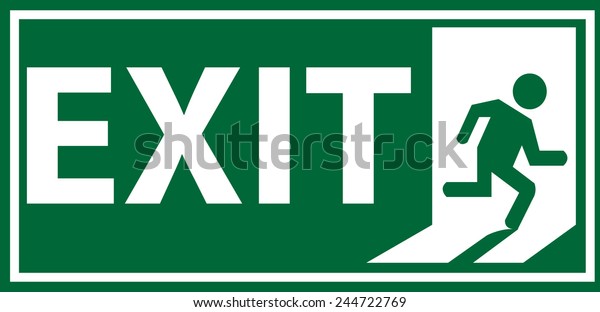 Emergency Exit Sign Vector Stock Vector (Royalty Free) 244722769