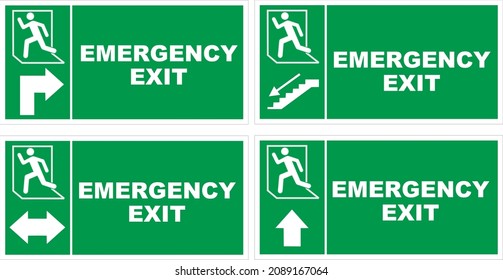 emergency exit sign vector design 
