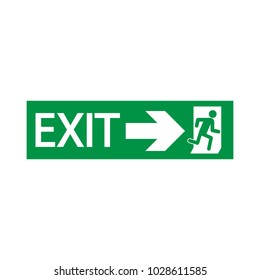 Emergency exit sign vector icon.