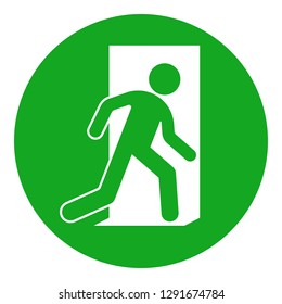 Emergency exit sign. Vector icon.