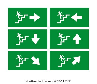 Emergency exit sign. Vector icon.