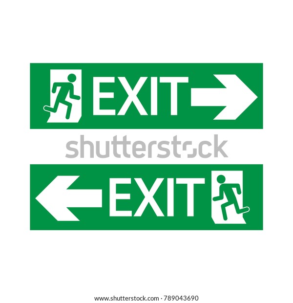 Emergency Exit Sign Vector Icon Stock Vector (Royalty Free) 789043690 ...